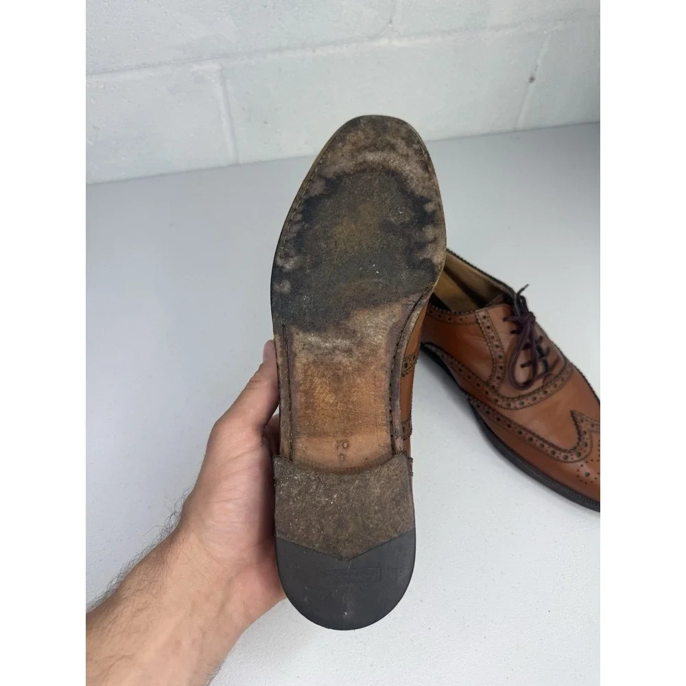 VTG Salvatore Ferragamo Oxford Mens 10 B  Dress Shoes Brown Leather